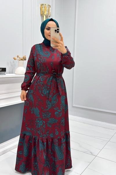 Elbise Asmin Petrol Mavisi