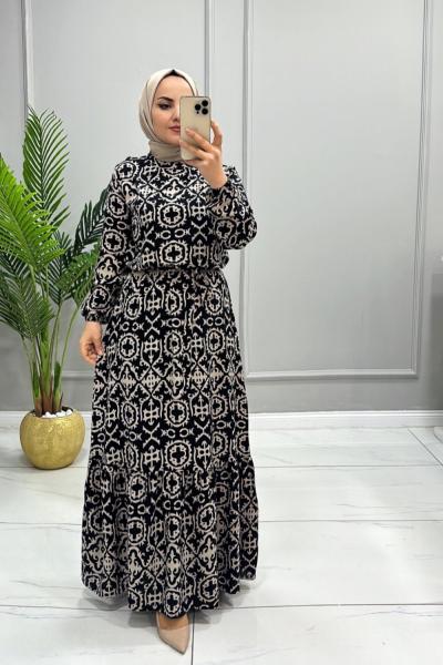 Elbise Viskon Feride Siyah