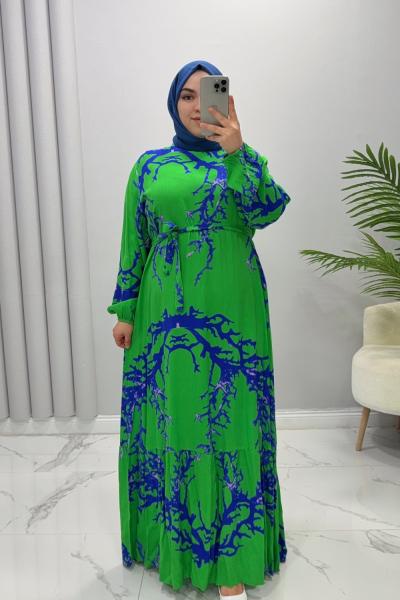 Elbise Viskon Ahu Yeşil