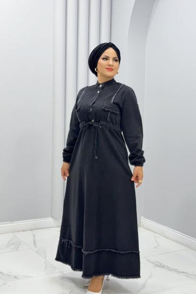 Elbise Kot Rabiş Siyah