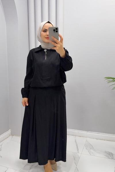 Takım etekli Sema Siyah