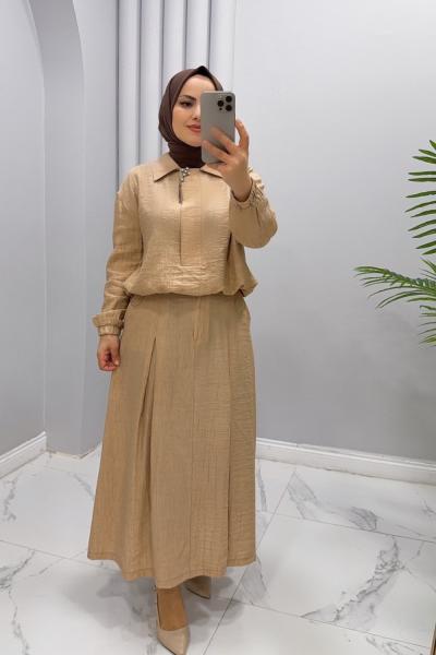 Takım etekli Sema Krem