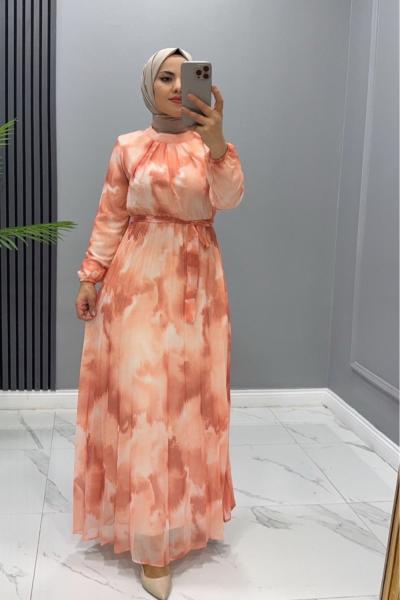 Elbise Batik Dilan Beyaz Tarçın