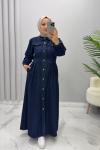 Elbise Kot Nilda Lacivert
