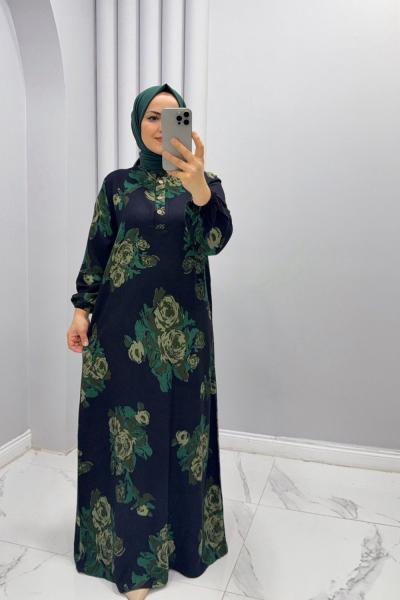 Elbise viskon Dilber Yeşil