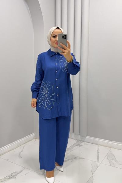 Takım ikili Yonca Saks Mavisi