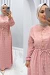 Elbise Ponpon Pembe
