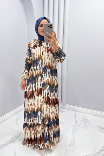 Elbise Viskon Miray Kahverengi