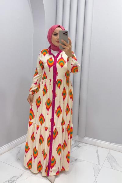 Elbise Viskon   Reyhan Fuşya