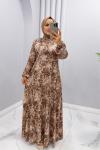 Güleser elbise Kahverengi