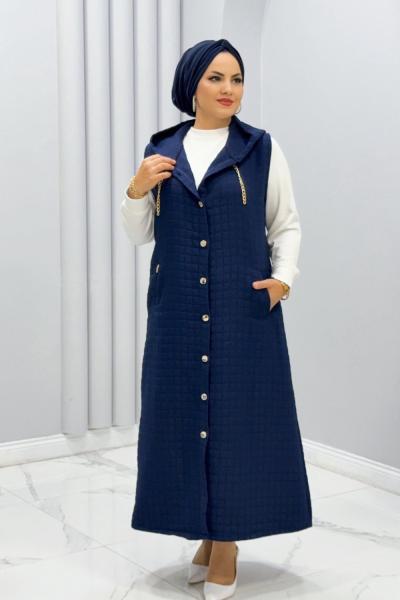 Yelek Kapitone Ceyda Lacivert