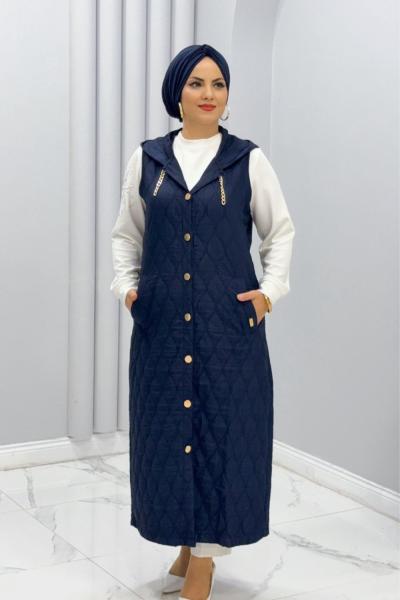 Yelek Çağla Lacivert