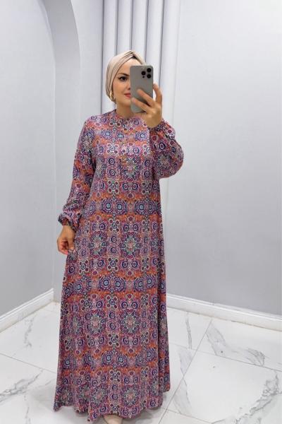 Elbise Viskon Safiye Turuncu