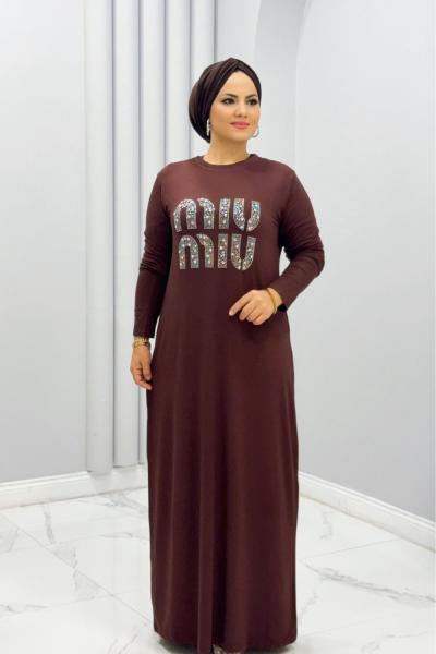 Elbise Miu Kahverengi