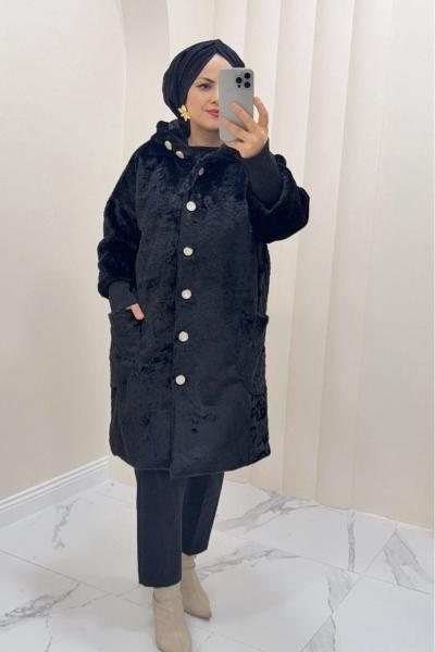 Kap Pelüş Eliza Siyah