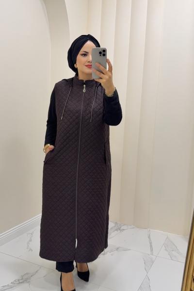 Yelek kapitone Asude Kahverengi