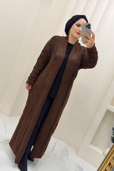 Hırka Triko Melike Kahverengi