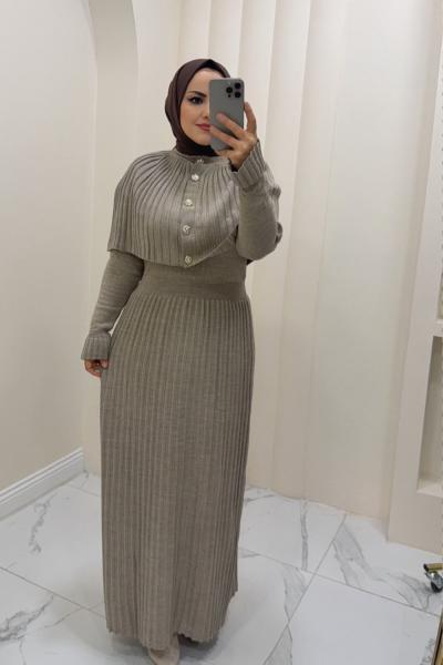 Seren Triko Elbise Vizon