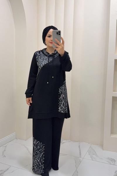 Takım ikili Leopar Siyah