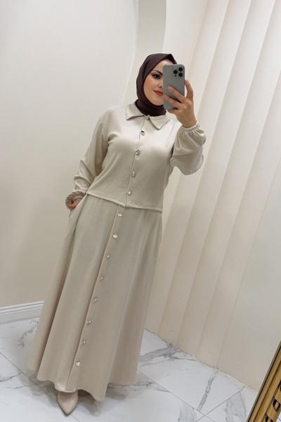 Takım etekli Reyhan  Krem