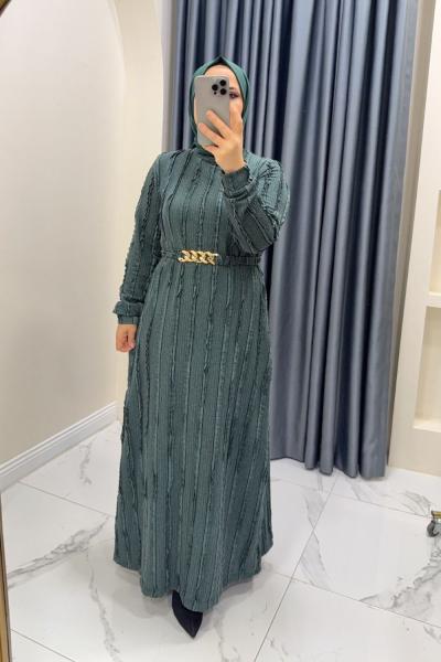 Elbise Toprak Mint Yeşili