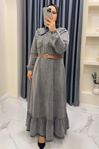 Cemre  kot elbise  Füme