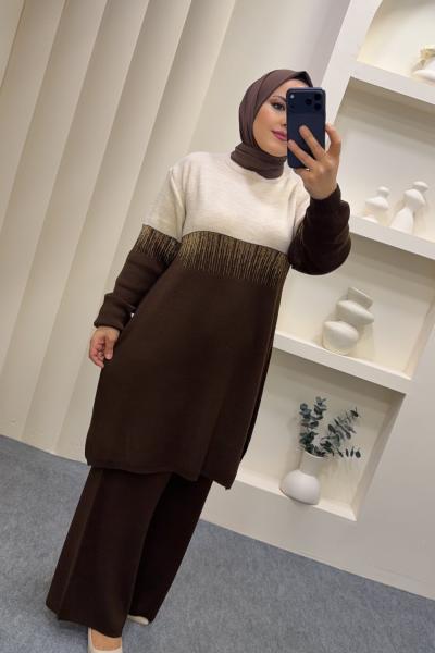 Takım ikili yağmur Kahverengi