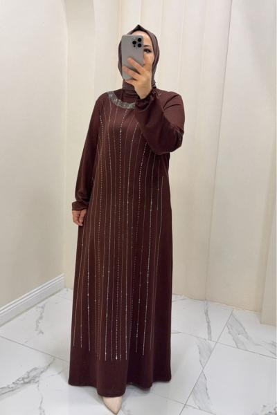 Elbise Gülsüm Kahverengi