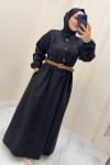 Elbise Kot Feyza Siyah