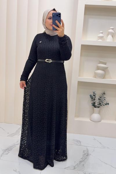 elbise Dantel Rüya Siyah