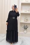 Elbise Şifon Sevgi  Siyah