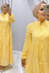Elbise Dantel İdil Sarı