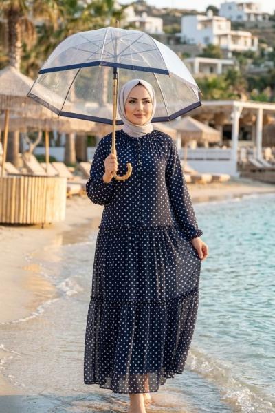 Elbise Türkan Siyah Puanlı