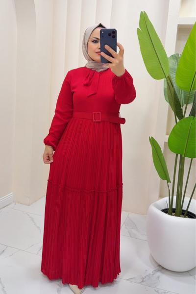 Elnise şifon Esmira Kırmızı