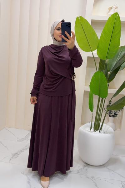 Takım Etekli Melisa Mürdüm