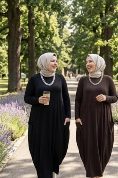 Elbise Türkan Kahverengi