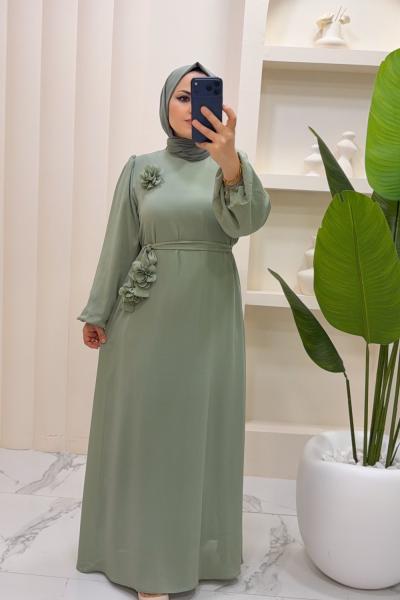 Elbise Ayla Mint Yeşili