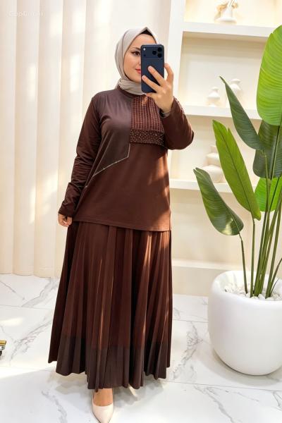 Takım etekli Işıl Kahverengi