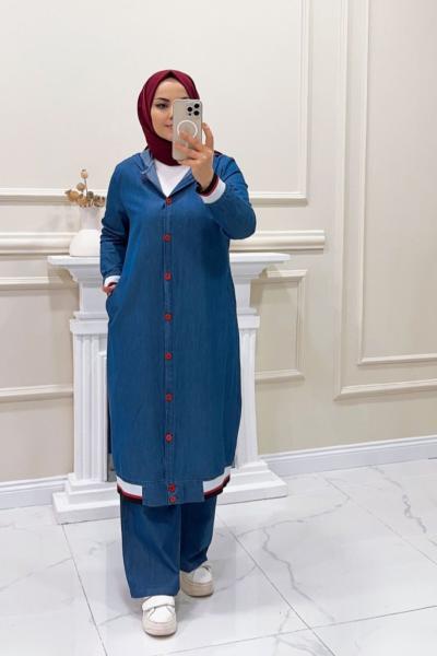 Takım İkili Ribanalı Farah Mavi