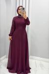 Elbise Abiye Sedef  Bordo