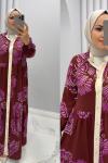 Elbise Viskon Sümbül Bordo