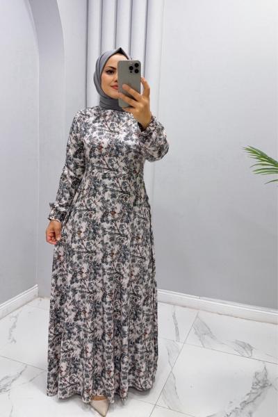 Elbise ipek ilayda Gri