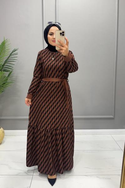 Elbise Kaşkorse Efsun Kahverengi