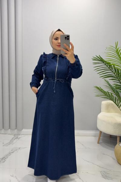 Elbise Kot Gazel Lacivert