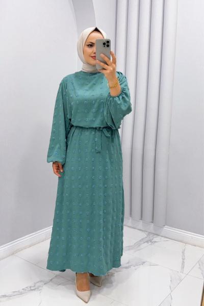 ELBİSE PONPON GüLÇİN Mint Yeşili