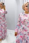 Elbise  şifon Linda Pembe
