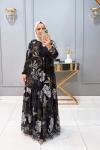 ELBİSE ŞİFON MANOLYA Siyah