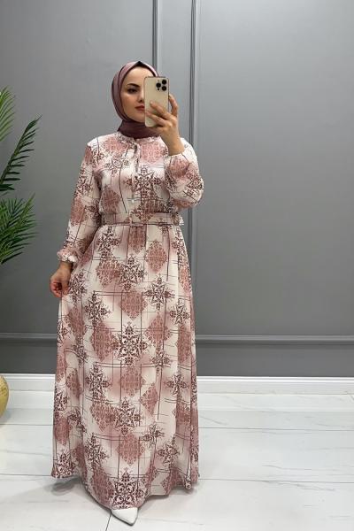 Elbise Şifon Berçin Açık Pembe