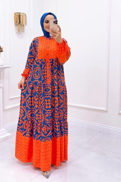 Elbise Viskon Okyanus Turuncu