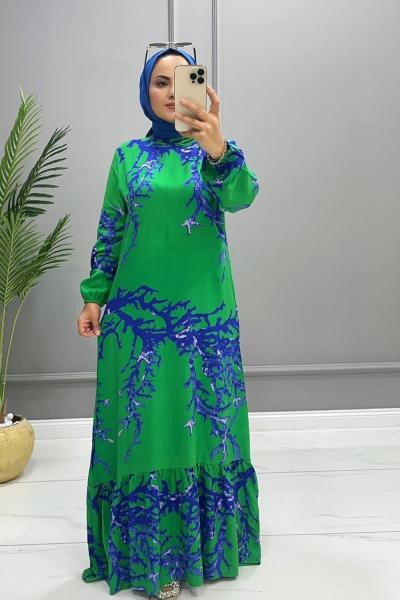Elbise Viskon Ahu Yeşil